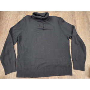 B.Moss Tailor Womens Sweater Size XL Solid Black Long Sleeve Turtleneck